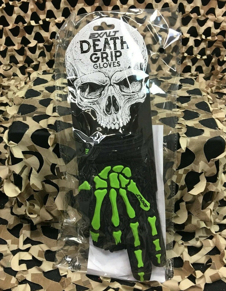 NEW MEDIUM Exalt Death Grip Paintball Gloves - Lime