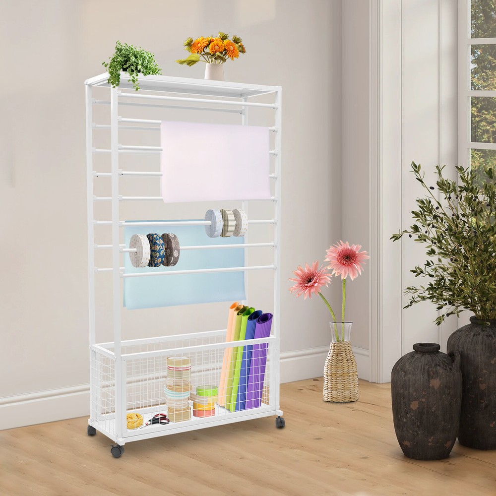 Mobile Ribbon Holder Organizer with Wheels and Ample Storage Space