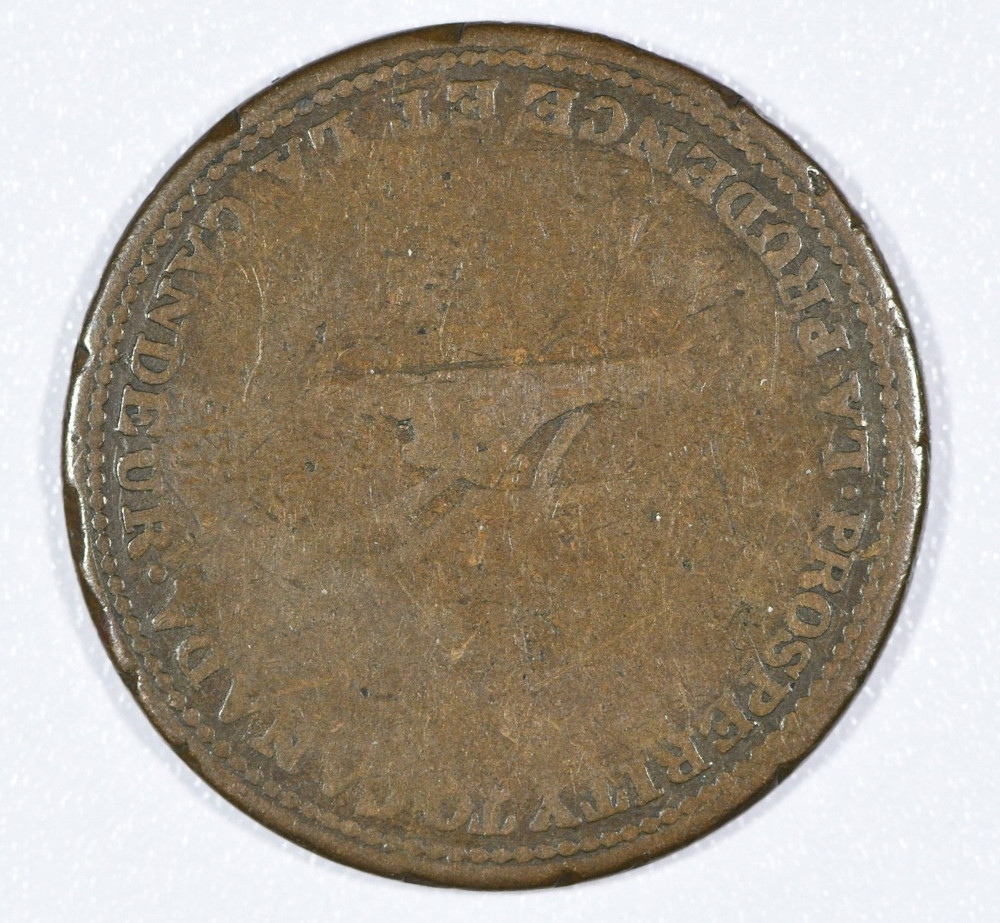 1824 "Lesslie & Son's" Half-Penny Copper Token, Good