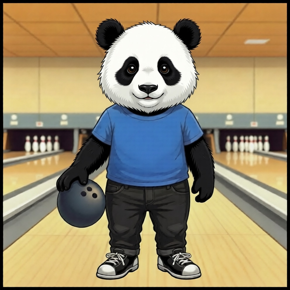30 Custom Bowling Panda Bear Personalized Address Labels