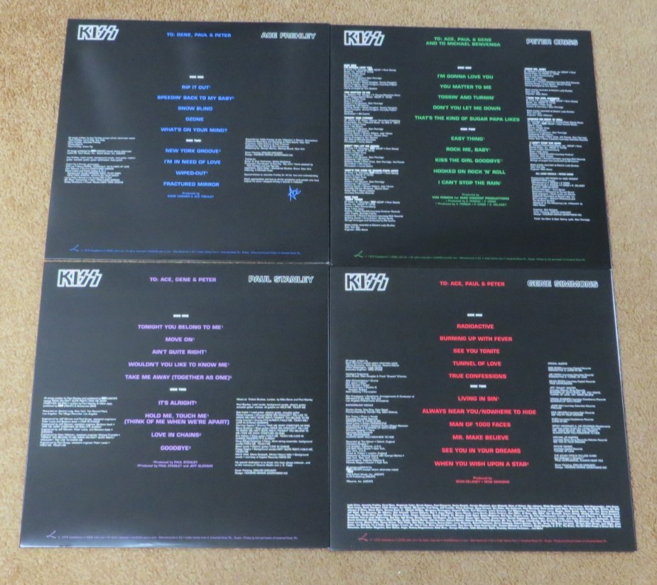 KISS RUSSIAN LILITH SOLO ALBUM PICTURE DISC SET OF 4 RELEASED 2006