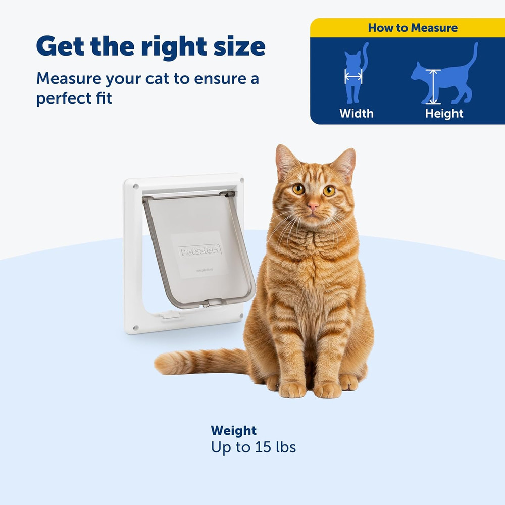Interior 2-Way Locking Cat Door - Allows Convenient Movement between Rooms & Min