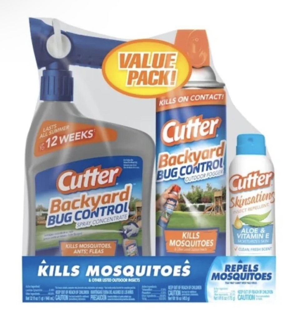 Cutter Backyard Mosquito and Bug Control Insect Killer ~ 3 Piece Value Pack NEW