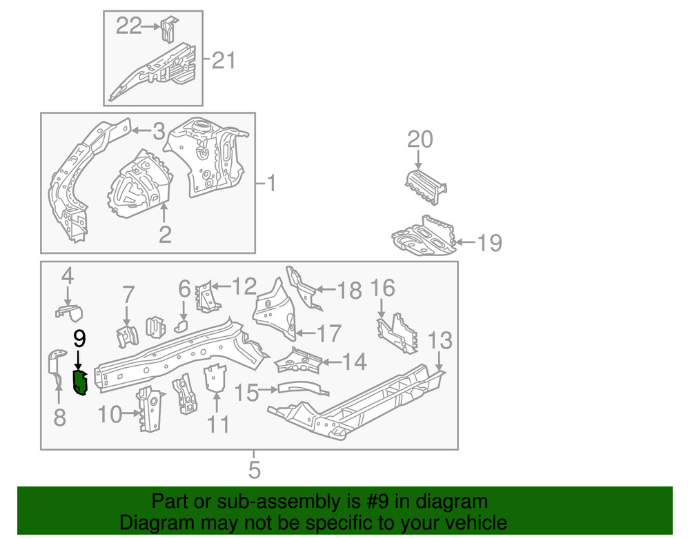 Genuine GM Passenger Side Front Compartment Side Rail Bracket 84752622