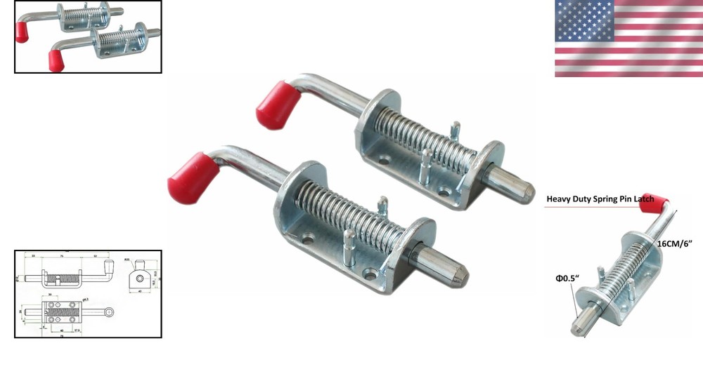 Versatile 2 Pack Silver Spring Loaded Latch Pins – Ideal for Gates & Trailers
