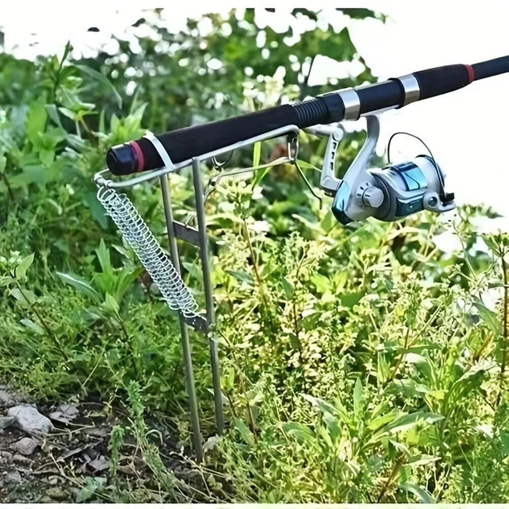 Fishing Rod Pole Holder Insert Ground Metal Stand Support Bracket Durable