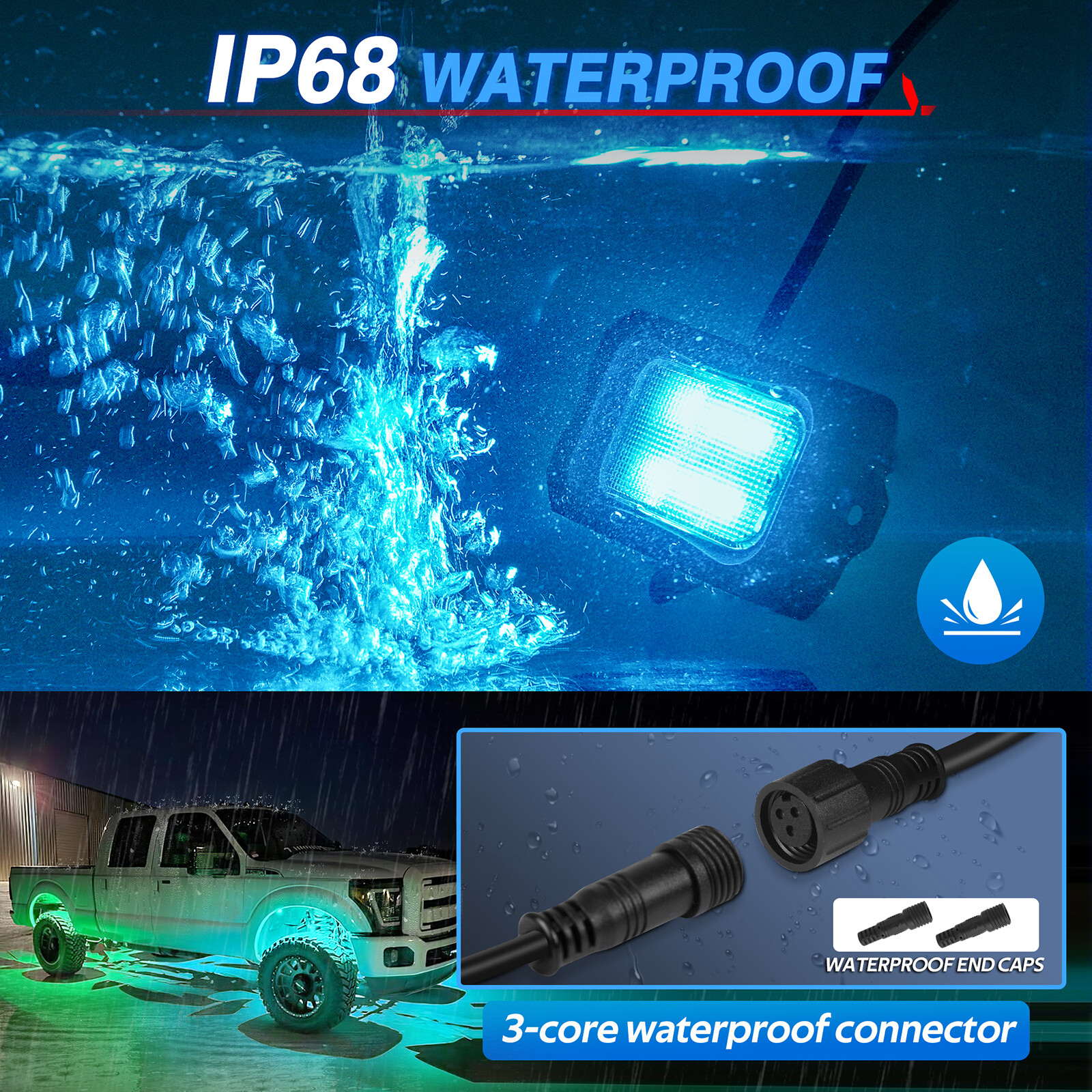 MICTUNING C2 Max RGB+IC LED Rock Lights, Upgrade 12 Pods Chasing Neon Lights Kit