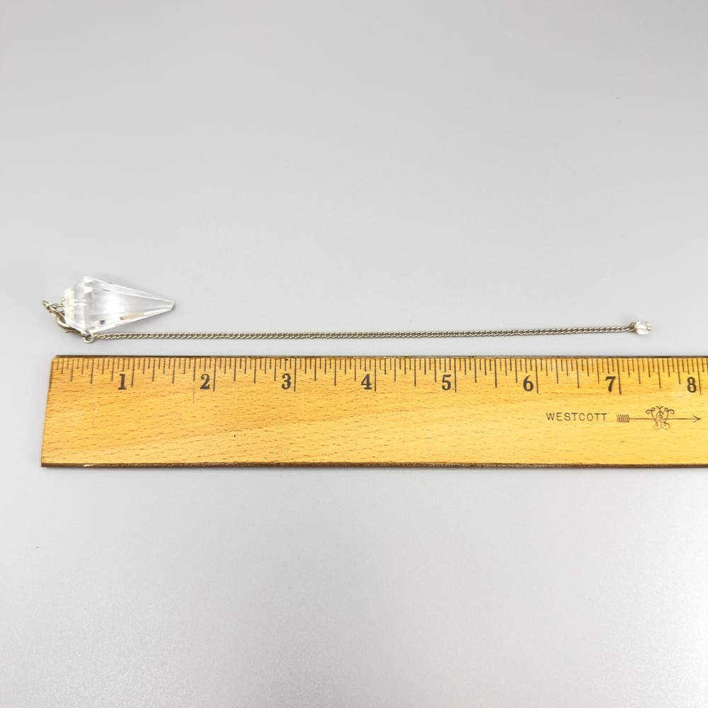 Faceted Clear Quartz Point Pendulum Divination Dowsing Healing Reiki