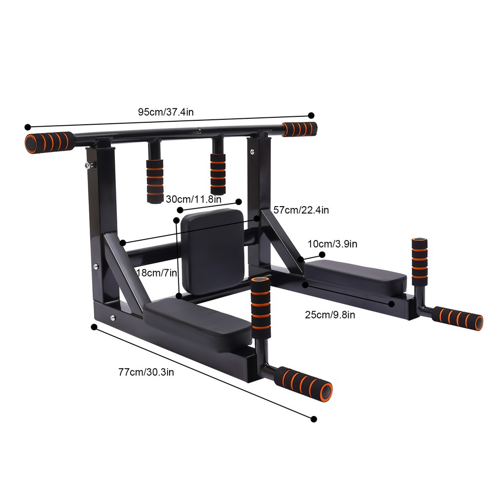 Multi-function Wall Mounted Power Tower Pull Up Bar Chin Up Dip Station Fitness