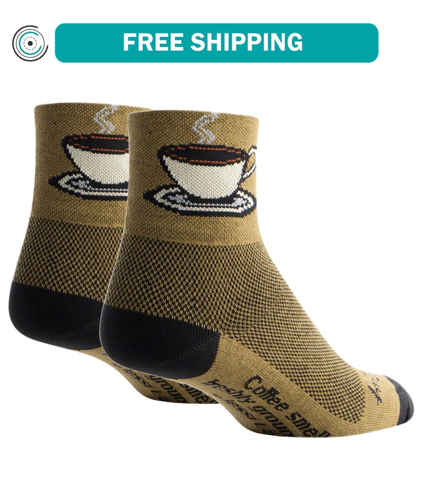 NEW SockGuy Java Sock Brown Large Extra-Large Double Stitched Heel
