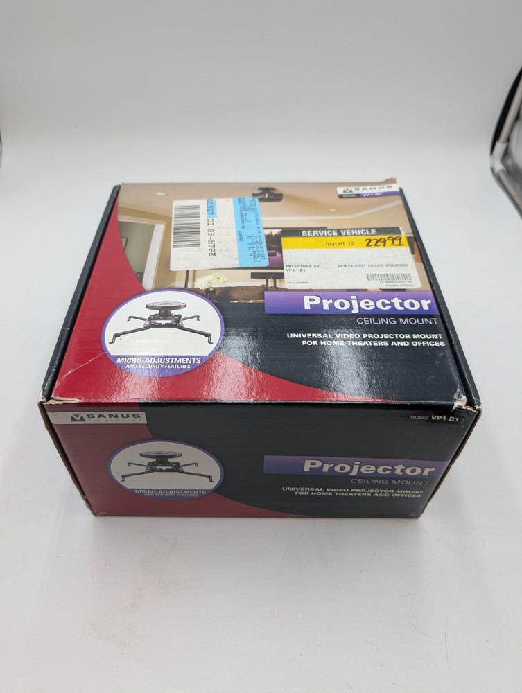 New / Seal Box Sanus VP1-B1 Premium Universal Projector Ceiling Mount - Open Box