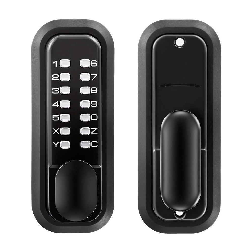 Uimoso Mechanical Keyless Door Lock with Keypad, 4-7 Digit Code, Black Finish