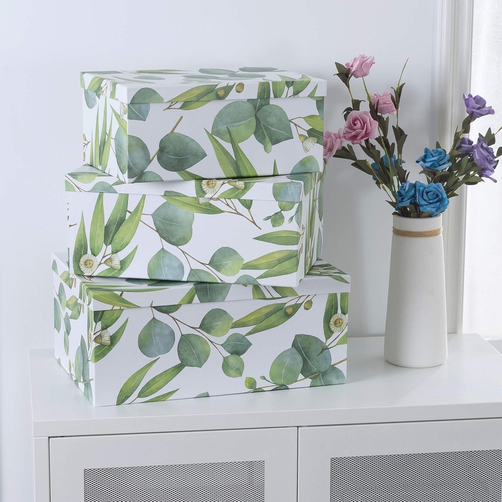 Decorative Cardboard Storage Boxes With Lids For Home Decor And Organization Set