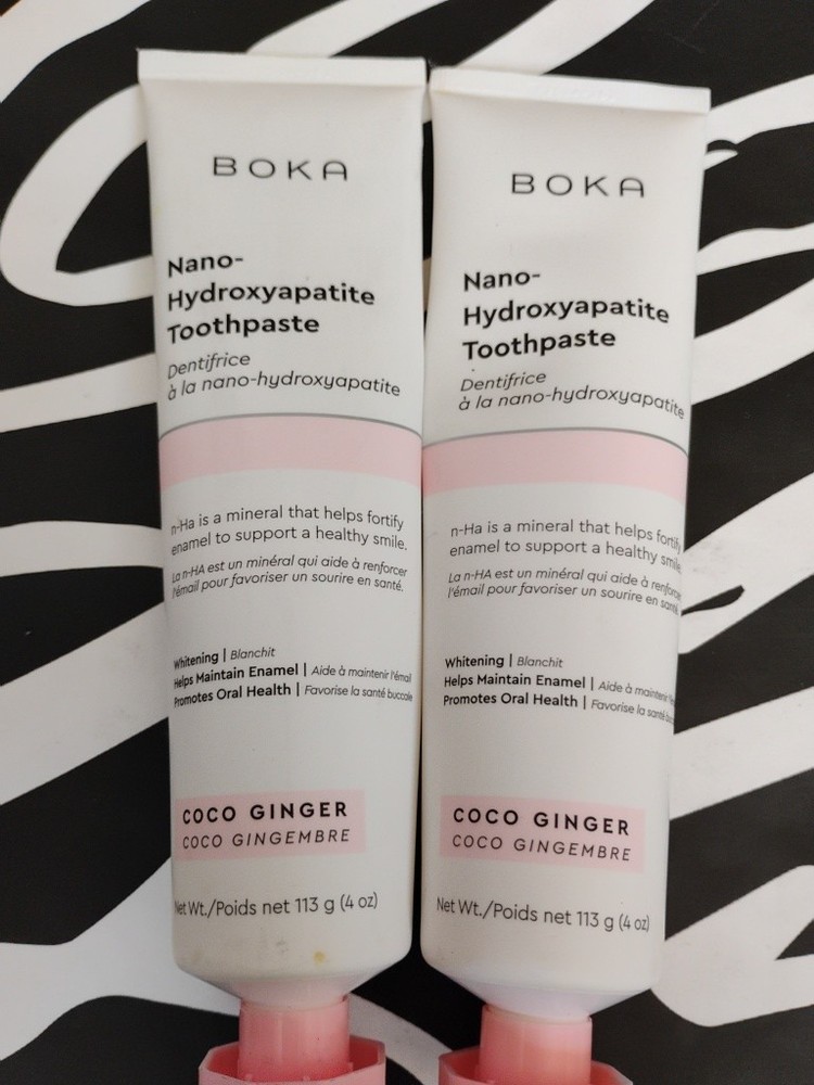 Boka Fluoride Free Toothpaste Nano Hydroxyapatite Coco Ginger 4oz 2 Pack New