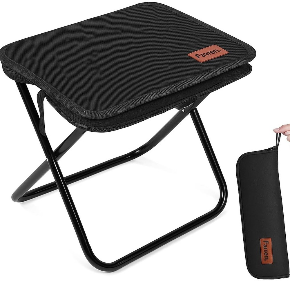 Portable Folding Stool Chair – Lightweight Compact Camping Stool with Carr