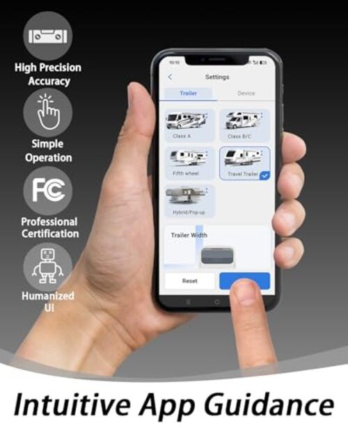 Wireless RV Leveling System - User-Friendly Phone App With Real-Time 3.7