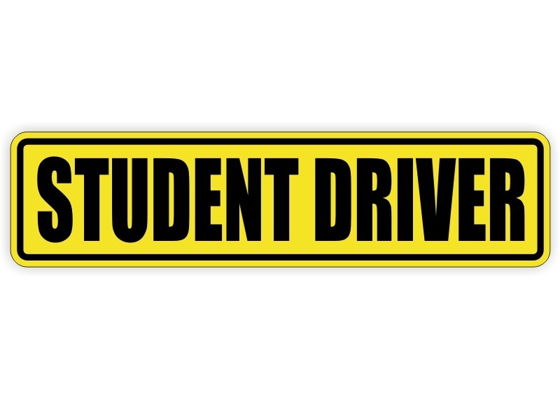 STUDENT DRIVER Vinyl Weatherproof Bumper Sticker Car Window Decal