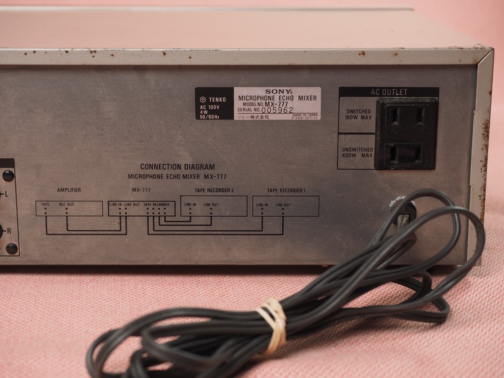 Sony MX 777 Microphone Echo MIxer Solid State Echo Tested MX-777