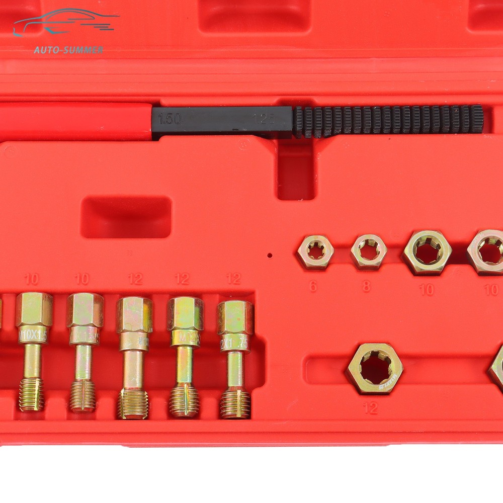 15 Piece Metric Thread Chaser Set Master Thread Rethreading Kit M6-M12 Universal