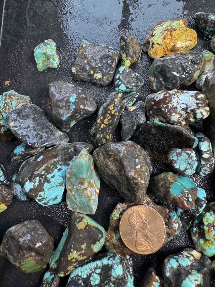 One Pound stabilized Turquoise small nuggets assorted mine free shipping