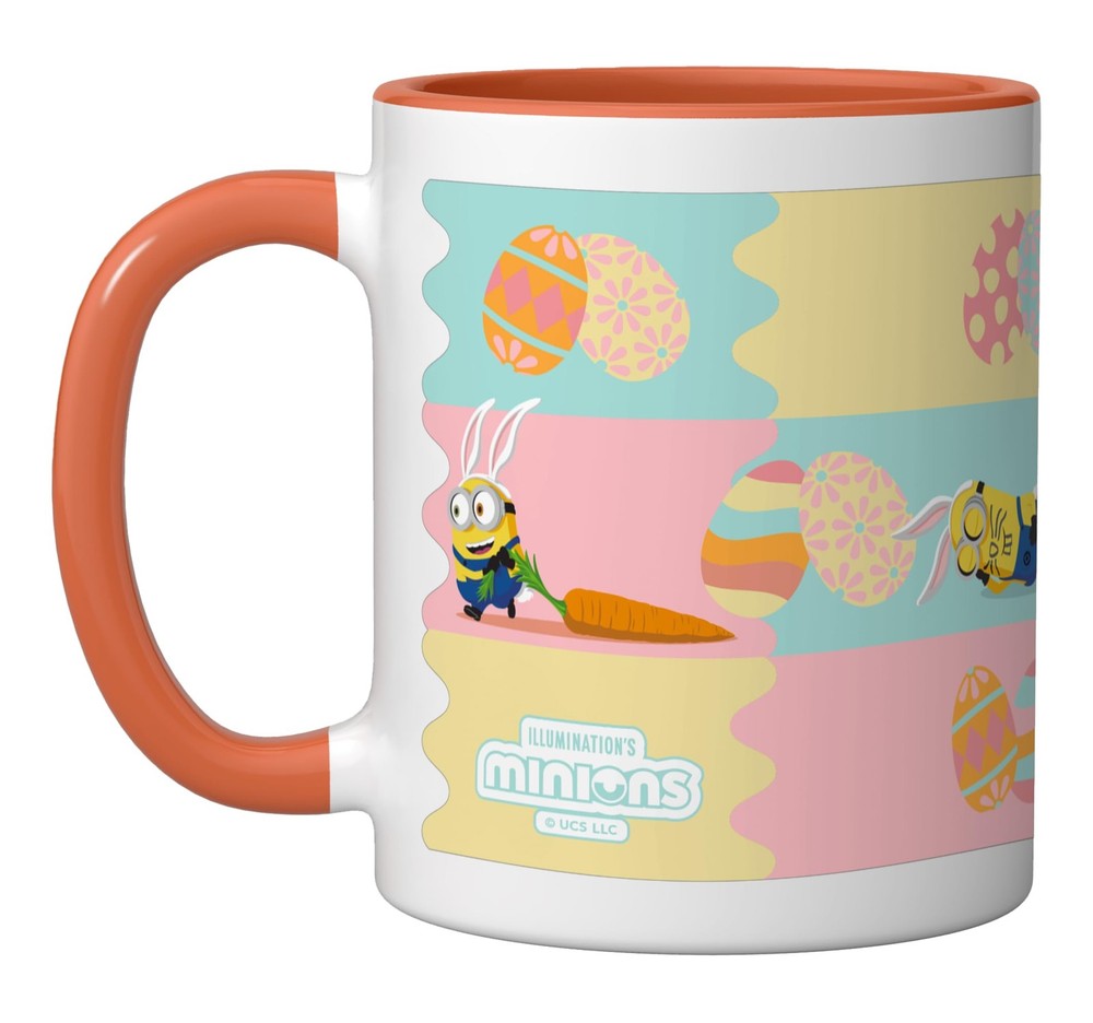 Easter Mischief All Over Print Ceramic Mug, Orange/White