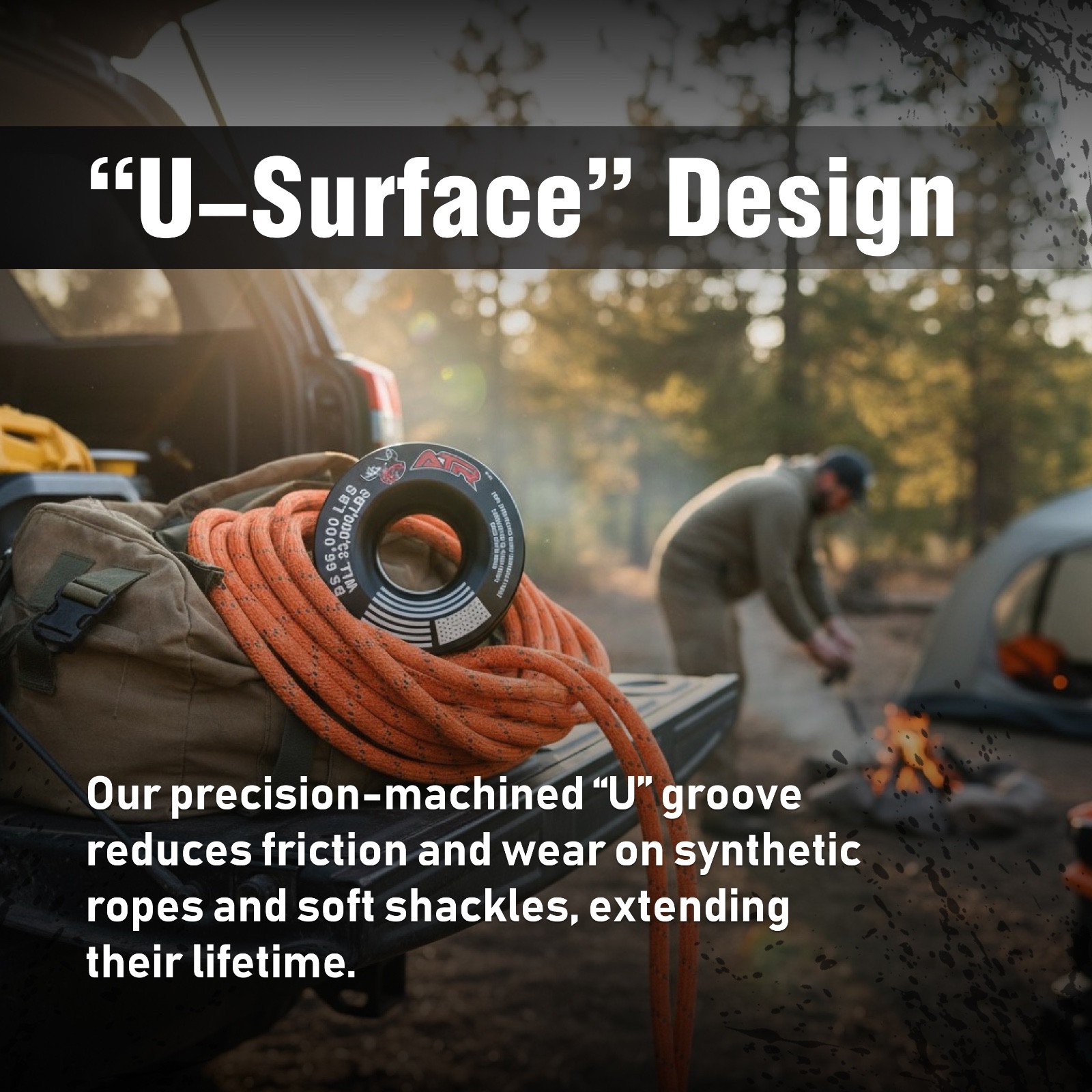 ATR Recovery Ring 66,000 lbs Winch Snatch for Soft Shackle and Synthetic Rope