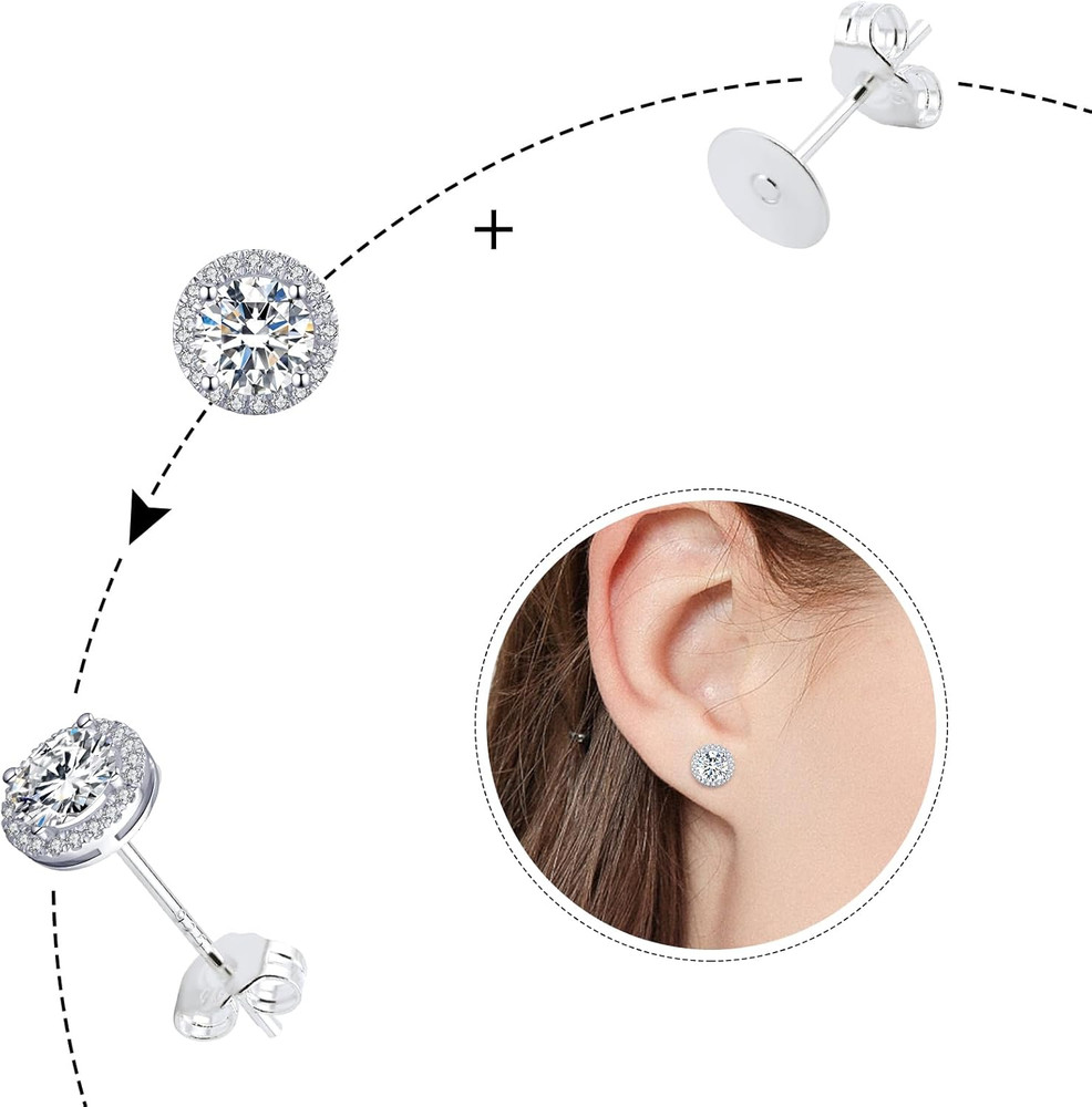 210Pcs Hypoallergenic Earring Backs & Posts - 925 Silver, Silver-Plated Copper,