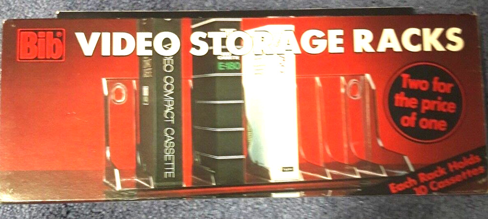 Bib  VIDEO STORAGE RACKS,  2 In 1  pack, Clear, New
