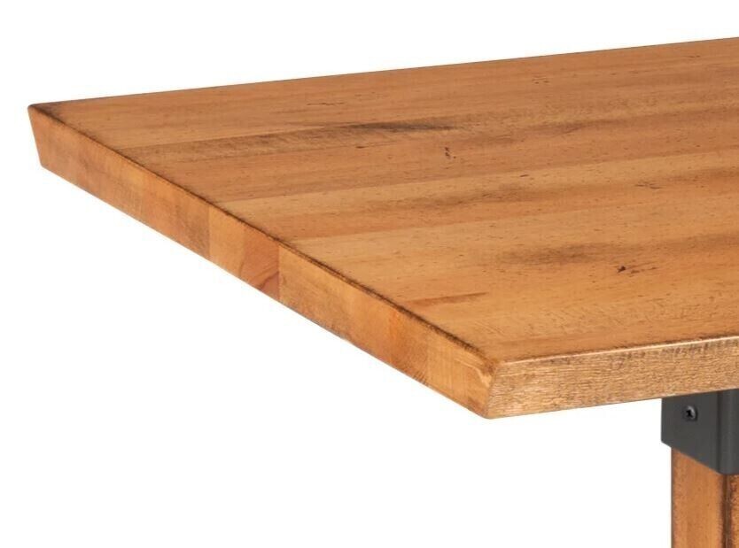 30" x 72" Rectangular Solid Wood Live Edge Restaurant Table Top in Natural Wood