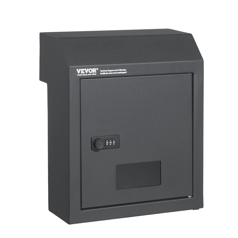 VEVOR Through The Door Key Drop Box Mailbox with Combination Lock Dark Gray