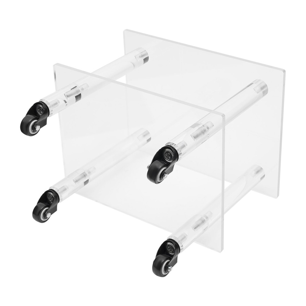 2-Tier Rolling Clear Printer Cart Office Under Desk Machine Stand Storage Rack