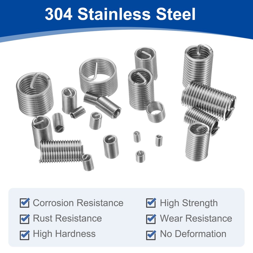 60pcs Wire Thread Inserts M3 x 0.5 1D Helical Threaded Sleeve