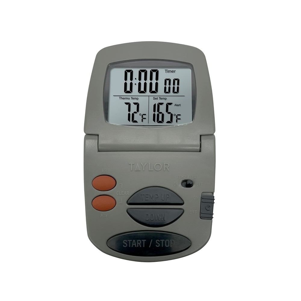 Meat Thermometer Digital Probe Timer Grill BBQ Kitchen Grey
