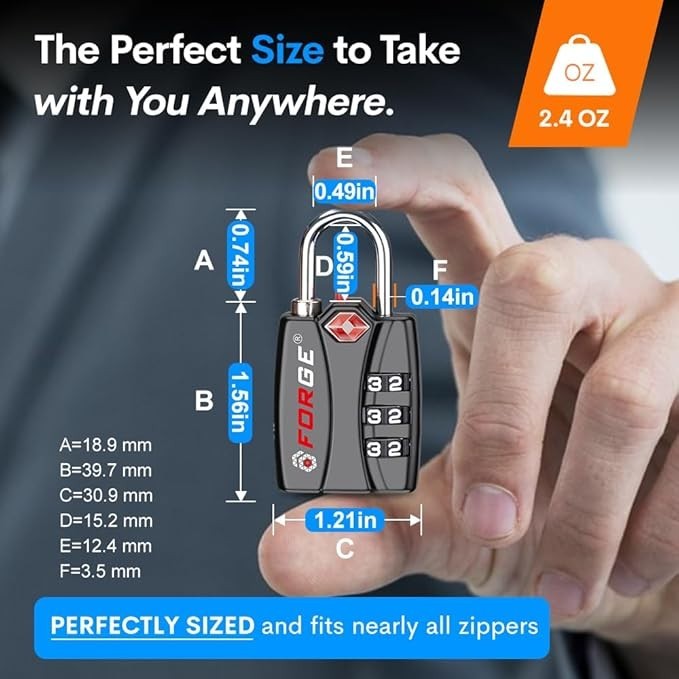 4x Resetable 3 Number Combination TSA Open Alert Indicator Luggage Locks Small