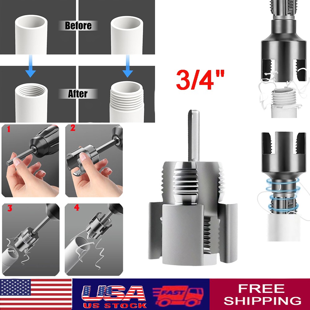 Integrated Internal & External Pipe Threading-Tool, PVC Pipe Threader Kit USA