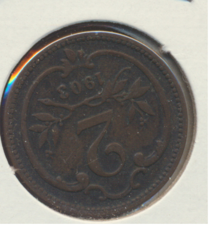 Austria 1903 2 Heller Coin