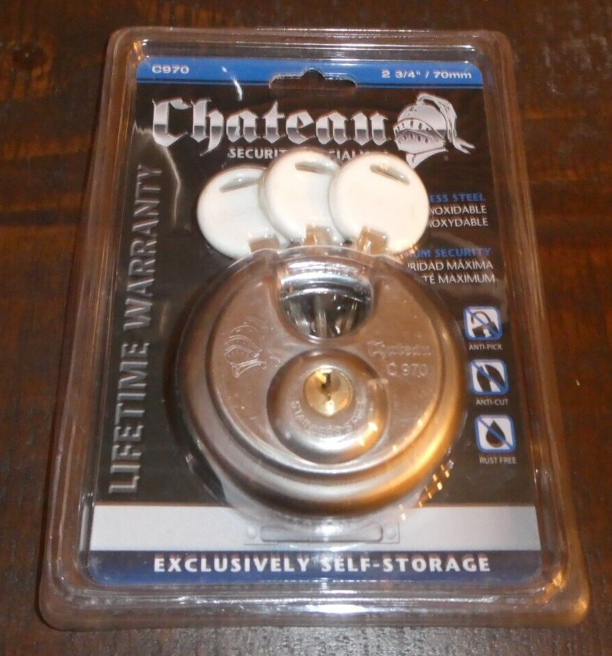 Chateau Maximum Security Disc Lock C-970 with Three Keys 2 3/4" 70mm