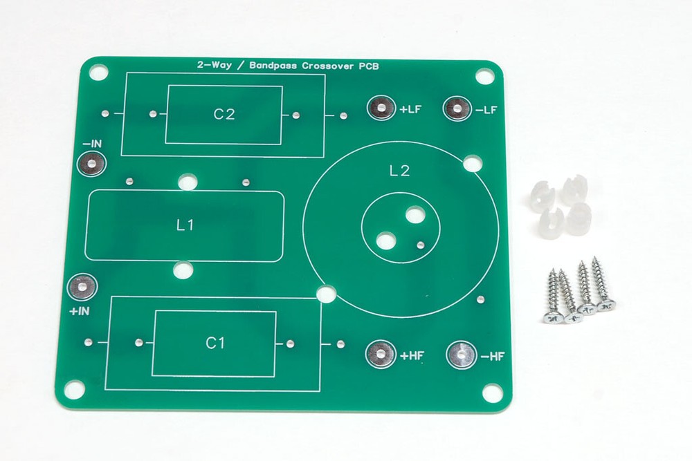 General Purpose DIY Speaker Crossover PCB - 2nd Order 2-way or Bandpass Board