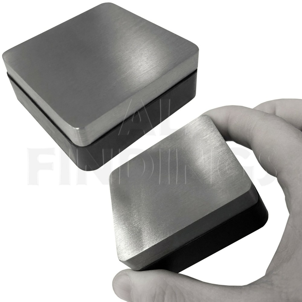 Solid Steel & Rubber Dapping Doming Bench Block Anvil 60 x 25mm CRAFT TOOL