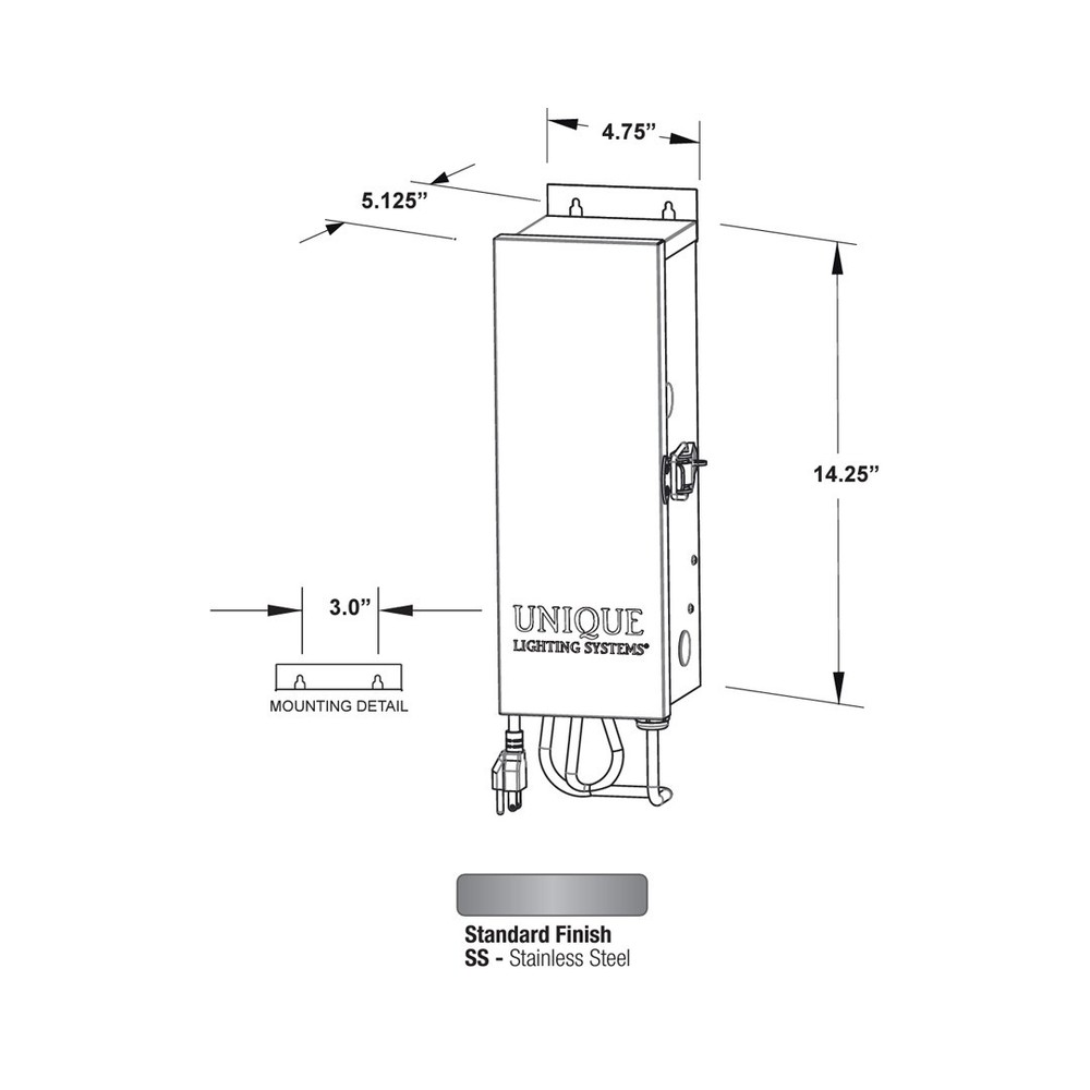 Unique Lighting Transformer, 150-Watt, Multi-Tap, 120V