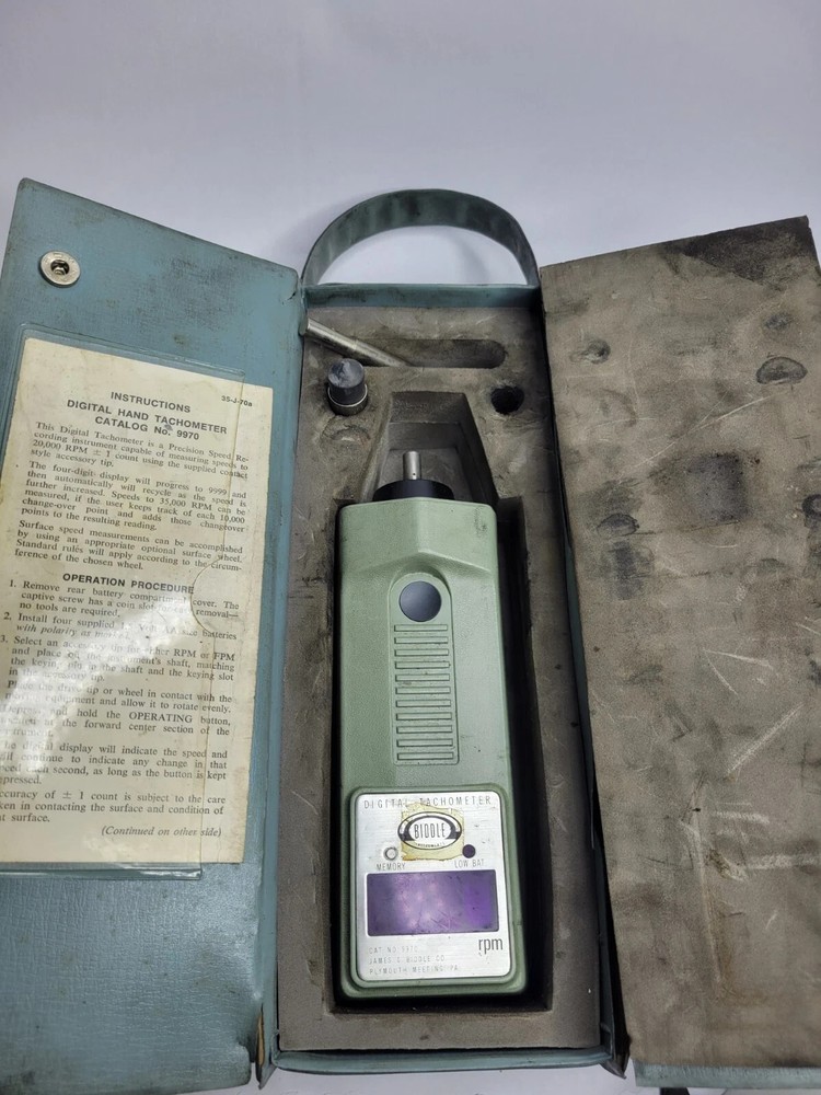 Vintage James G. Biddle 9970 Digital Hand Tachometer