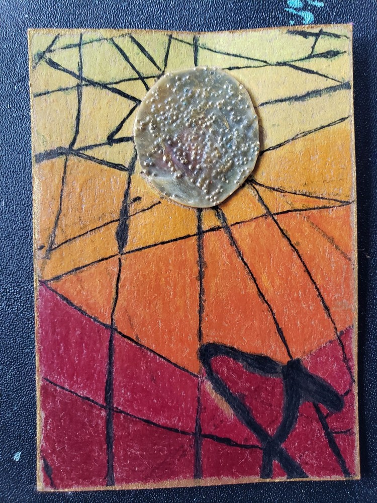 AbstractMixed Media Sunrise ACEO OOAK Small Original