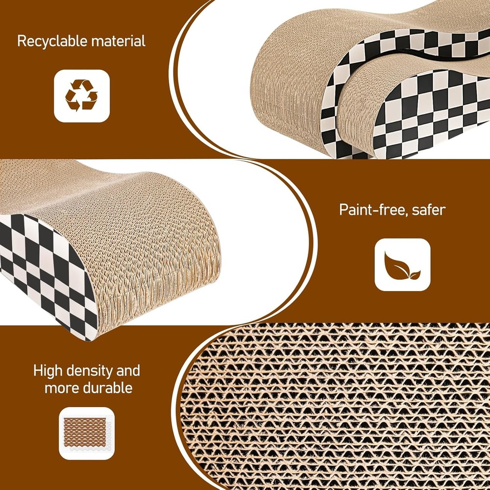 Cat Scratcher Lounge & Bed,Durable&Long Lasting Checkerboard Cat Scratching Post