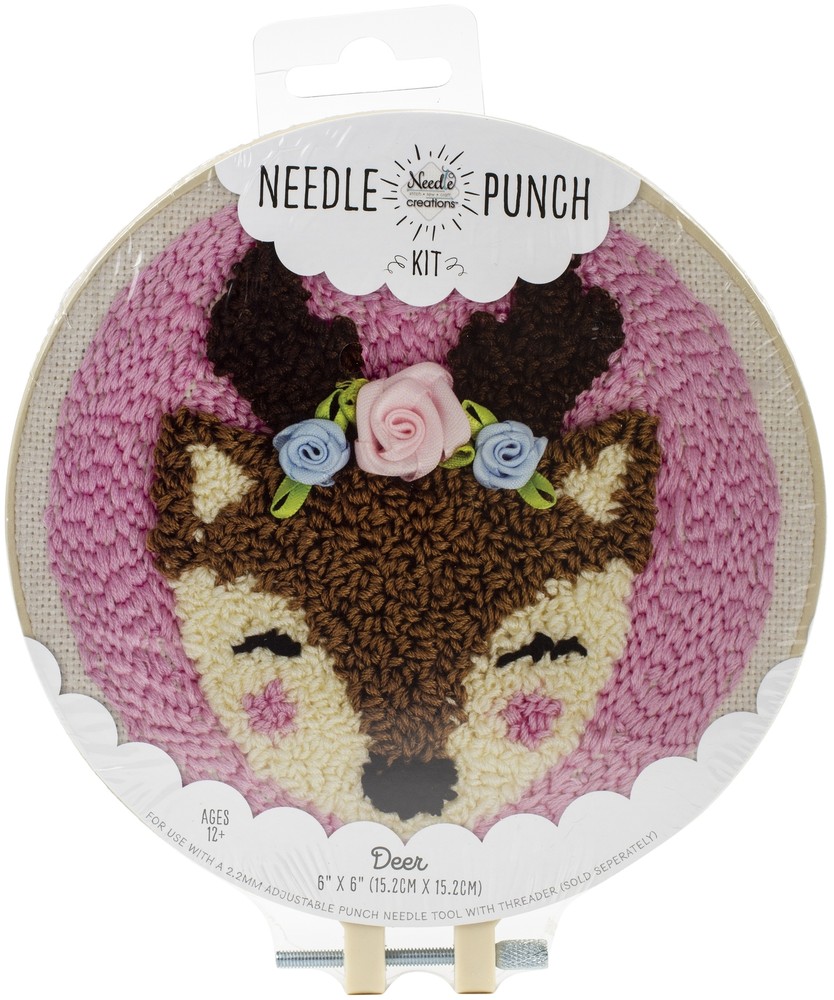 Fabric Editions Needle Creations Needle Punch Kit 6"-Deer - 3 Pack