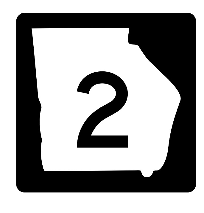 Georgia State Route 2 Sticker Decal
