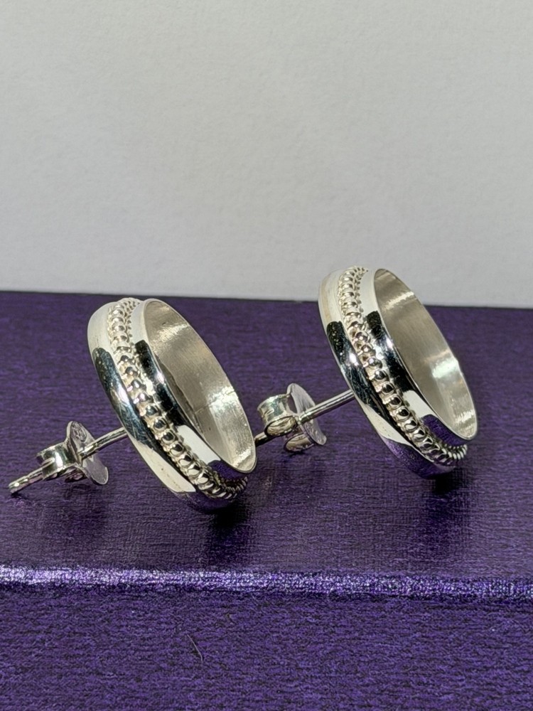 Sterling Silver Round Earring Bezels 15mm
