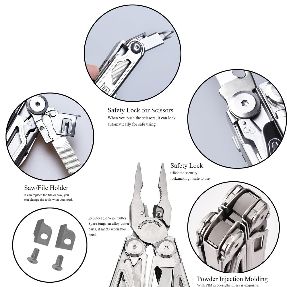 SQT2045 20-in-1 Multitool, Foldable & -Locking, Professional Tool for DIY, Ho...