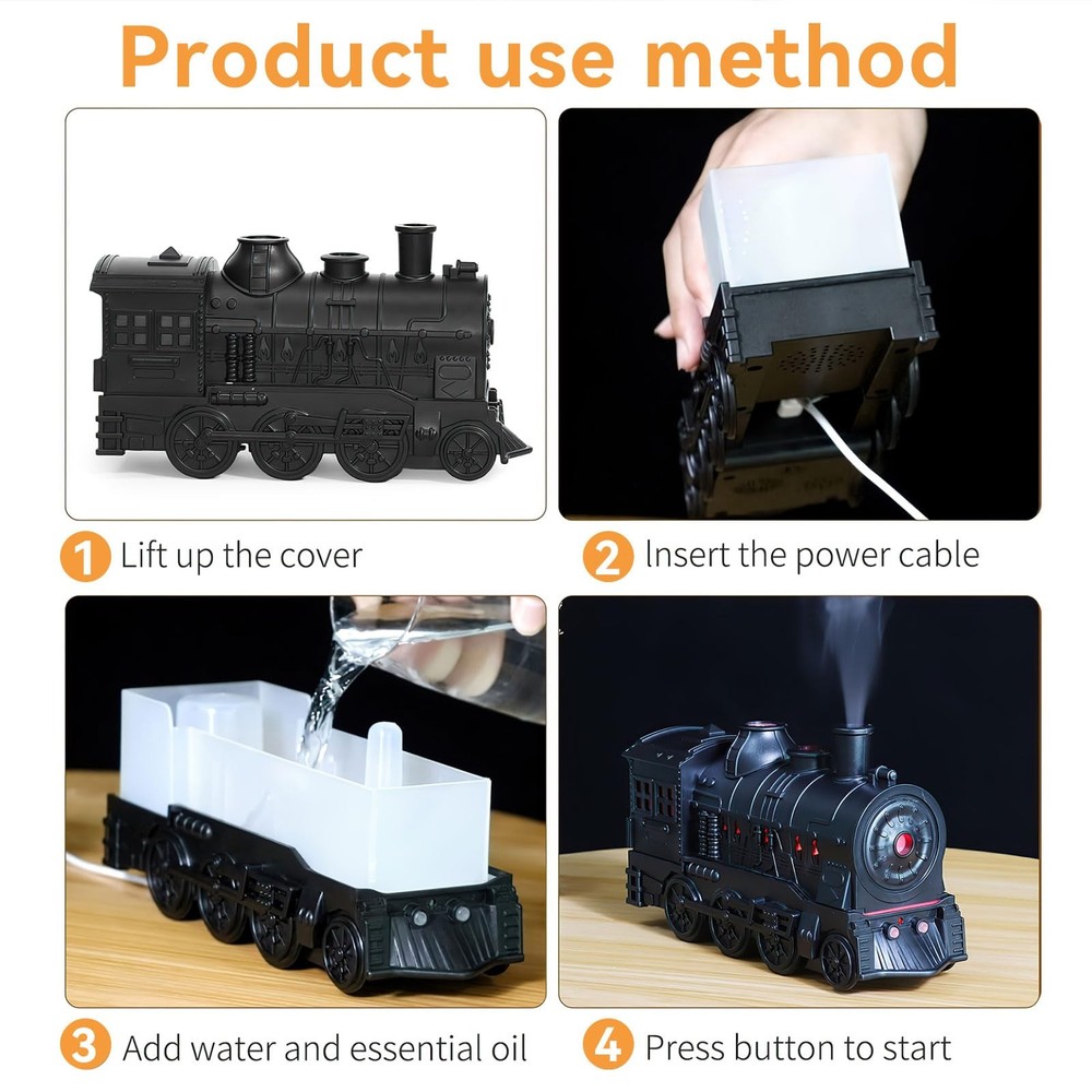 Train Diffusers for Essential Oils,300ml Magic Diffuser, Large Black