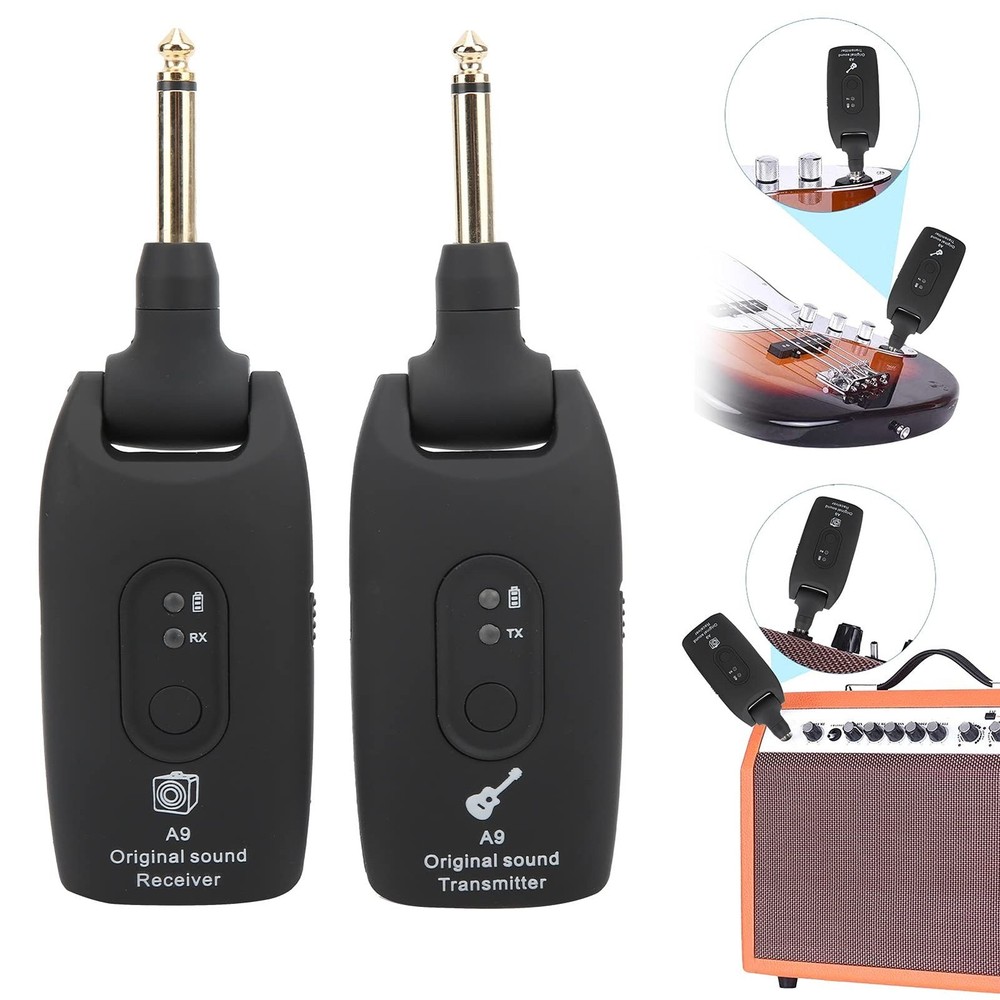 Wireless Guitar Transmitter Receiver, Stable 2.4GHz Wireless System with USB ...