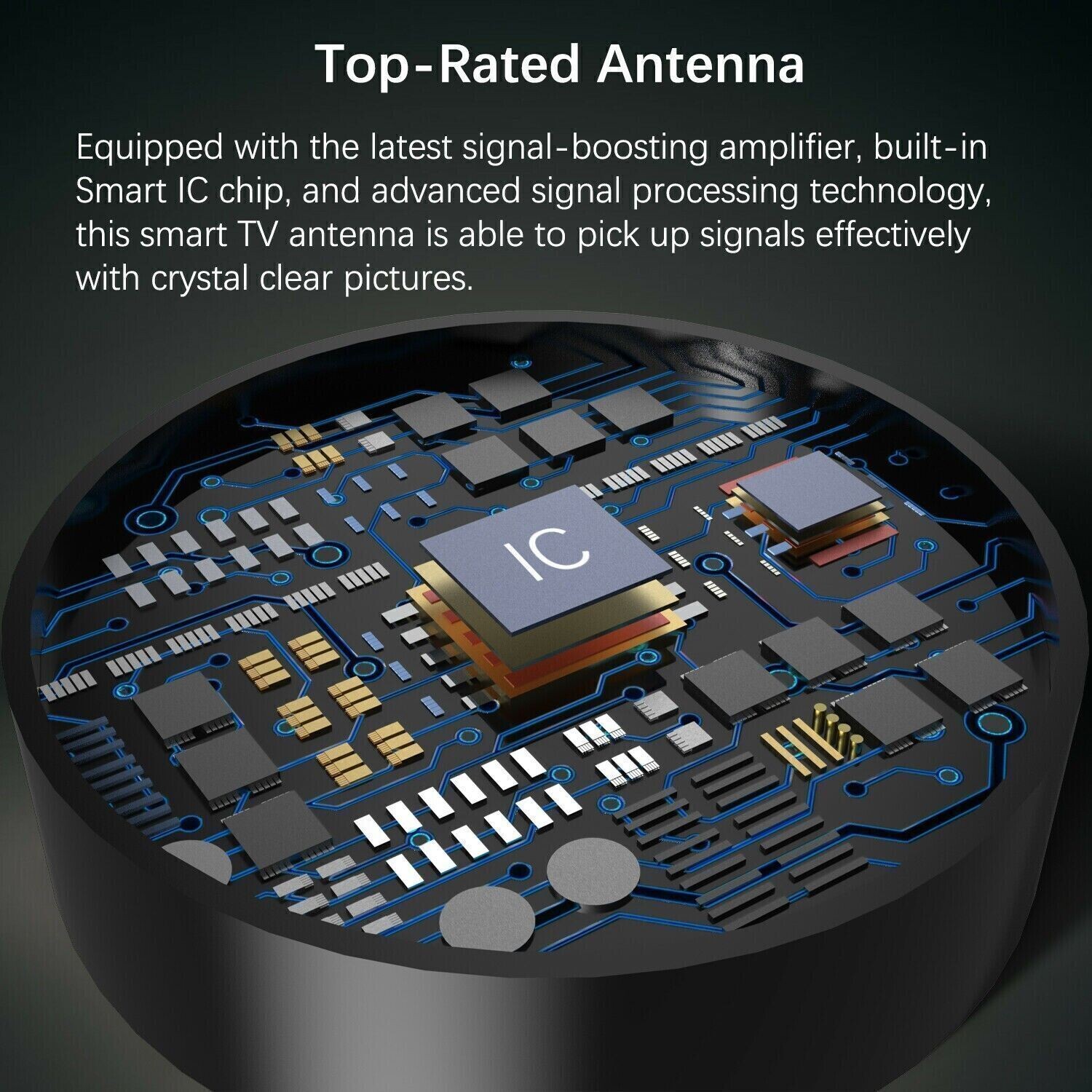 4K Clear HD TV Antenna Indoor Free Digital TV Channels Signal Amplifier Booster